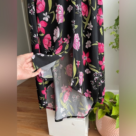 KATE & MALLORY Stretch Knit Cold Shoulder Slit Front Hi-Lo Maxi Dress - Picture 5 of 6